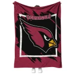 arizona cardinals block border red quilt blanket best selling
