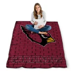 arizona cardinals brick grid red quilt blanket best selling