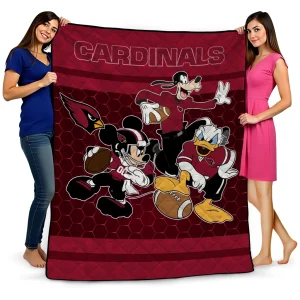 arizona cardinals disney football red quilt blanket best selling