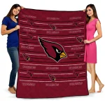 arizona cardinals handdrawn stripes red quilt blanket best selling