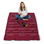 arizona cardinals handdrawn stripes red quilt blanket best selling