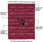 arizona cardinals handdrawn stripes red quilt blanket best selling