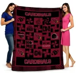 arizona cardinals helmet heart red quilt blanket best selling