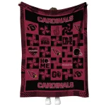 arizona cardinals helmet heart red quilt blanket best selling
