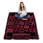 arizona cardinals helmet heart red quilt blanket best selling