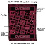 arizona cardinals helmet heart red quilt blanket best selling
