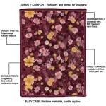 arizona cardinals hibiscus foliage red quilt blanket best selling
