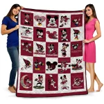 arizona cardinals mickey pattern red white quilt blanket best selling
