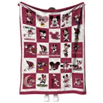 arizona cardinals mickey pattern red white quilt blanket best selling