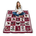 arizona cardinals mickey pattern red white quilt blanket best selling