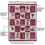 arizona cardinals mickey pattern red white quilt blanket best selling