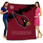 arizona cardinals shield badge red quilt blanket best selling