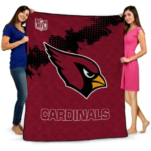 arizona cardinals shield badge red quilt blanket best selling