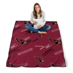 arizona cardinals sketch lines red quilt blanket best selling
