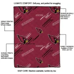 arizona cardinals sketch lines red quilt blanket best selling