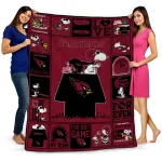 arizona cardinals snoopy love red quilt blanket best selling
