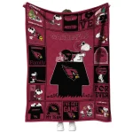 arizona cardinals snoopy love red quilt blanket best selling