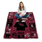 arizona cardinals snoopy love red quilt blanket best selling