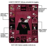 arizona cardinals snoopy love red quilt blanket best selling