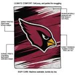 arizona cardinals wild lines red white quilt blanket best selling