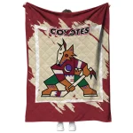 arizona coyotes block border red quilt blanket best selling