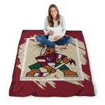 arizona coyotes block border red quilt blanket best selling