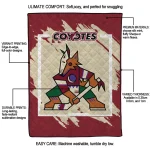 arizona coyotes block border red quilt blanket best selling