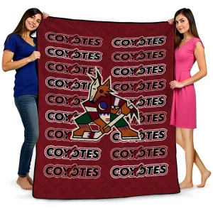 arizona coyotes bold red quilt blanket best selling