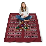 arizona coyotes bold red quilt blanket best selling