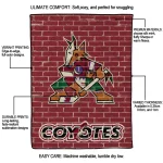 arizona coyotes brick grid red quilt blanket best selling
