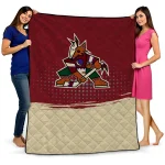 arizona coyotes dot illusion red quilt blanket best selling