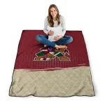 arizona coyotes dot illusion red quilt blanket best selling