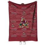 arizona coyotes handdrawn stripes red quilt blanket best selling