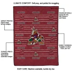 arizona coyotes handdrawn stripes red quilt blanket best selling