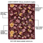 arizona coyotes hibiscus foliage red quilt blanket best selling