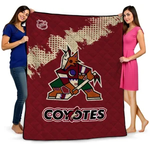 arizona coyotes nhl shield red quilt blanket best selling