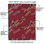 arizona coyotes sketch lines red quilt blanket best selling