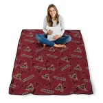 arizona coyotes solid classic red quilt blanket best selling
