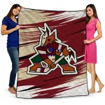 arizona coyotes wild lines red white quilt blanket best selling