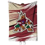 arizona coyotes wild lines red white quilt blanket best selling
