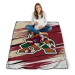 arizona coyotes wild lines red white quilt blanket best selling