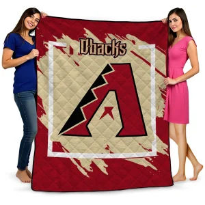 arizona diamondbacks block border red quilt blanket best selling