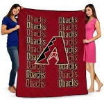 arizona diamondbacks bold red quilt blanket best selling