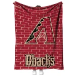 arizona diamondbacks brick grid red quilt blanket best selling