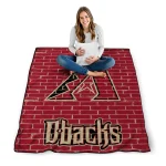 arizona diamondbacks brick grid red quilt blanket best selling