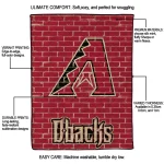 arizona diamondbacks brick grid red quilt blanket best selling