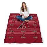 arizona diamondbacks handdrawn stripes red quilt blanket best selling