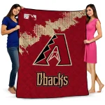 arizona diamondbacks league patch red quilt blanket best selling