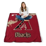 arizona diamondbacks league patch red quilt blanket best selling