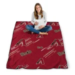 arizona diamondbacks sketch lines red quilt blanket best selling